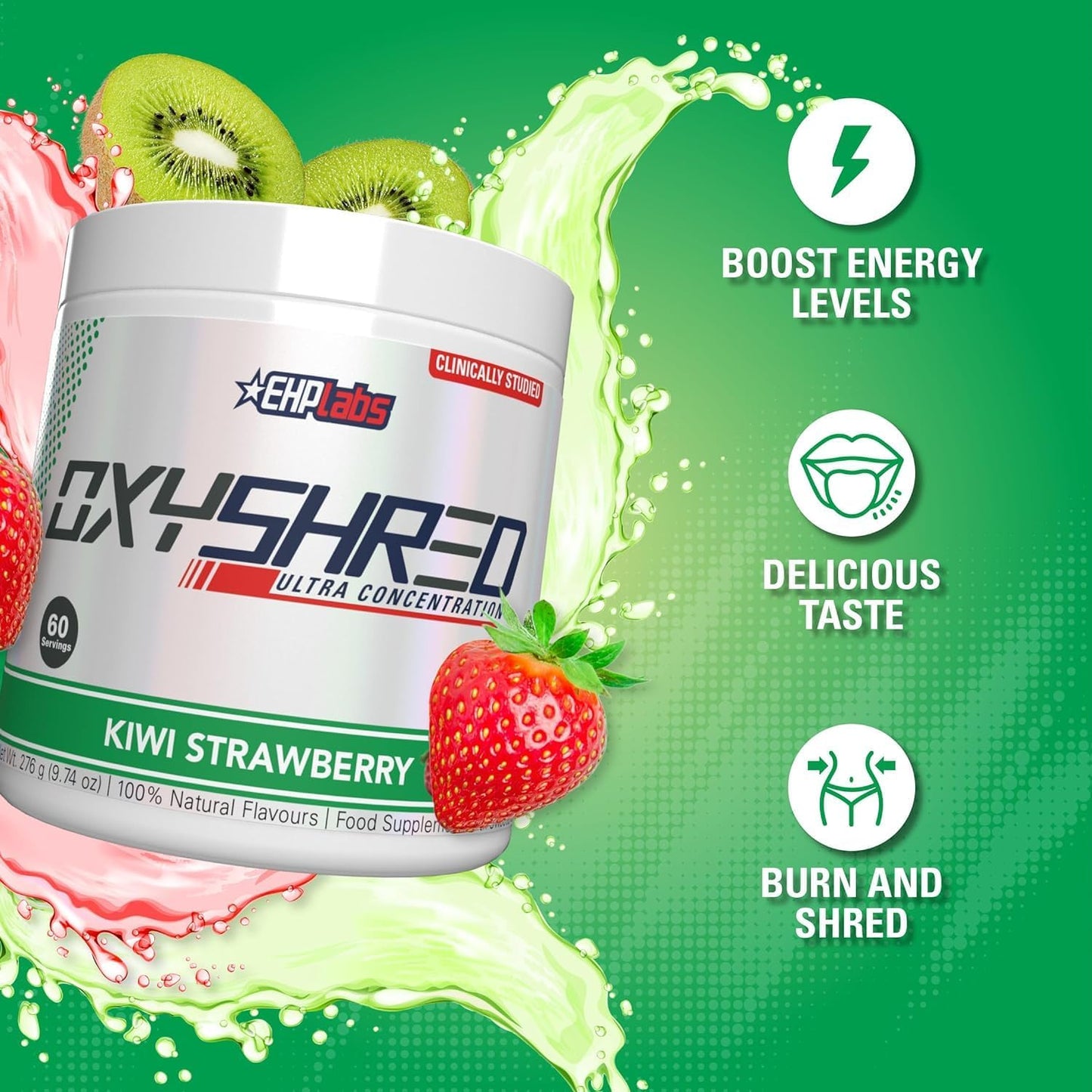 🔥Buy 2 get 1 freeOxyShred Thermogenic Fat Burner by EHPlabs - Weight Loss Supplement, (Kiwi Strawberry)