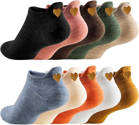 🔥Women Cute Socks 10 Pairs Cotton Kawaii Embroidered Funny Low Cut Socks for Women Girls Ankle Socks