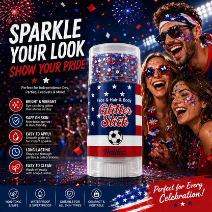 4th of July Glitter Stick | Red, White & Blue Body & Hair Sparkle for Independence Day Party, Festival & Fun Holiday Look - image 12