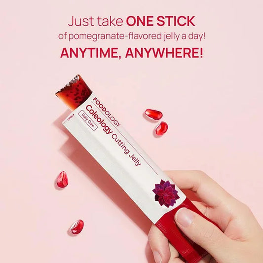Coleology Cutting Jelly 10days - Garcinia Cambogia (HCA), Chia Seeds Collagen, Hyaluronic Acid, Pomegranate Flavored 8.81 oz /10 Sticks