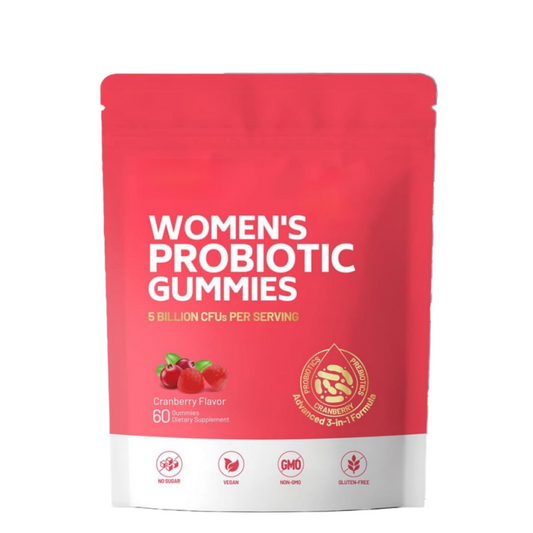 Cranberry Probiotic Gummies | Targeting Body Odor, Women's Health, and Body Balance | Vegan (60 Gummies per Pack)