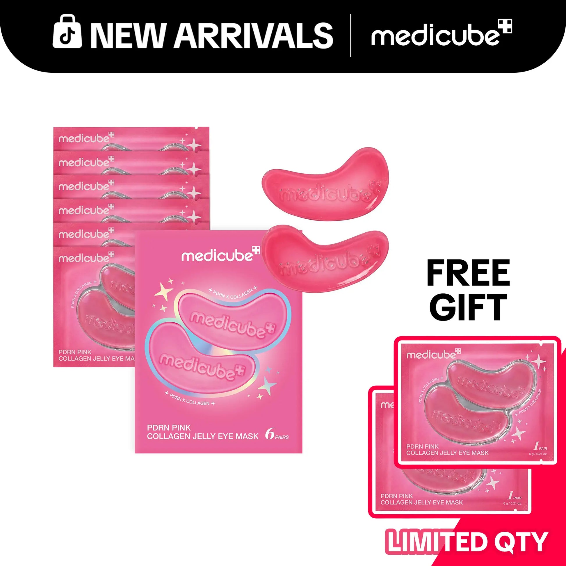 [NEW] [medicube] PDRN Pink Collagen Jelly Eye Mask | Hydrogel Eye Patches with PDRN, Collagen, NAD | Refreshing for Puffy, Tired Eyes | Firming for Look of Wrinkles, Fine Lines | Korean Skincare (6/28/50 Pairs) - image 1