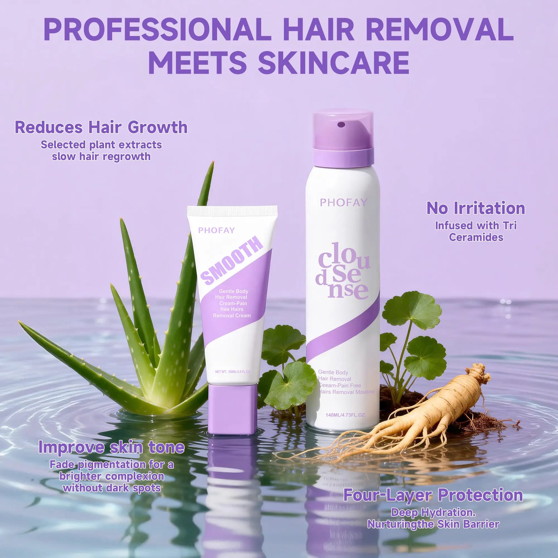 Bikini Pain-Free Hair Removal Cream for Sensitive Skin, Hypoallergenic Formula-Gentle & Fast-Acting Depilatory with Citrus Scent, Aloe & Hyaluronic Acid for Soothing Care, Suitable for Men & Women - image 5
