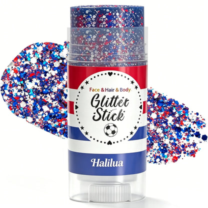 4th of July Glitter Stick | Red, White & Blue Body & Hair Sparkle for Independence Day Party, Festival & Fun Holiday Look - image 3