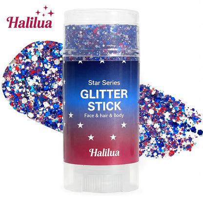 4th of July Glitter Stick | Red, White & Blue Body & Hair Sparkle for Independence Day Party, Festival & Fun Holiday Look - image 7