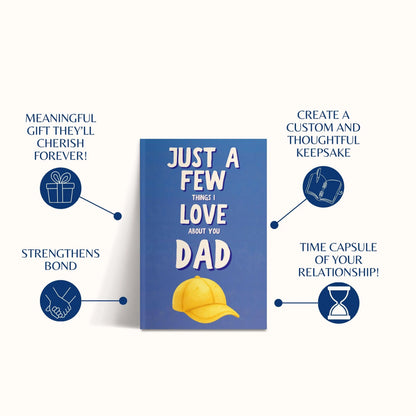 Just A Few Things I Love About You Dad Personalized Gift for Dad Father's Day Gift Fill In The Blank Memory Book Gift Idea For Dad - image 4