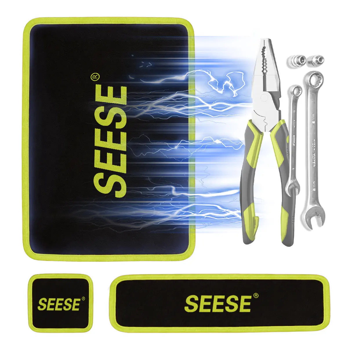 SEESE 3PC Flexible Magnetic Tool Mat & Tray Holder - Magnetic Tool Tray, Flexible Magnetic Mat, PVC & Non-Slip for Garage Workshop, Auto Repair Tools fathersdaygiftideas fathersdaygift - image 5