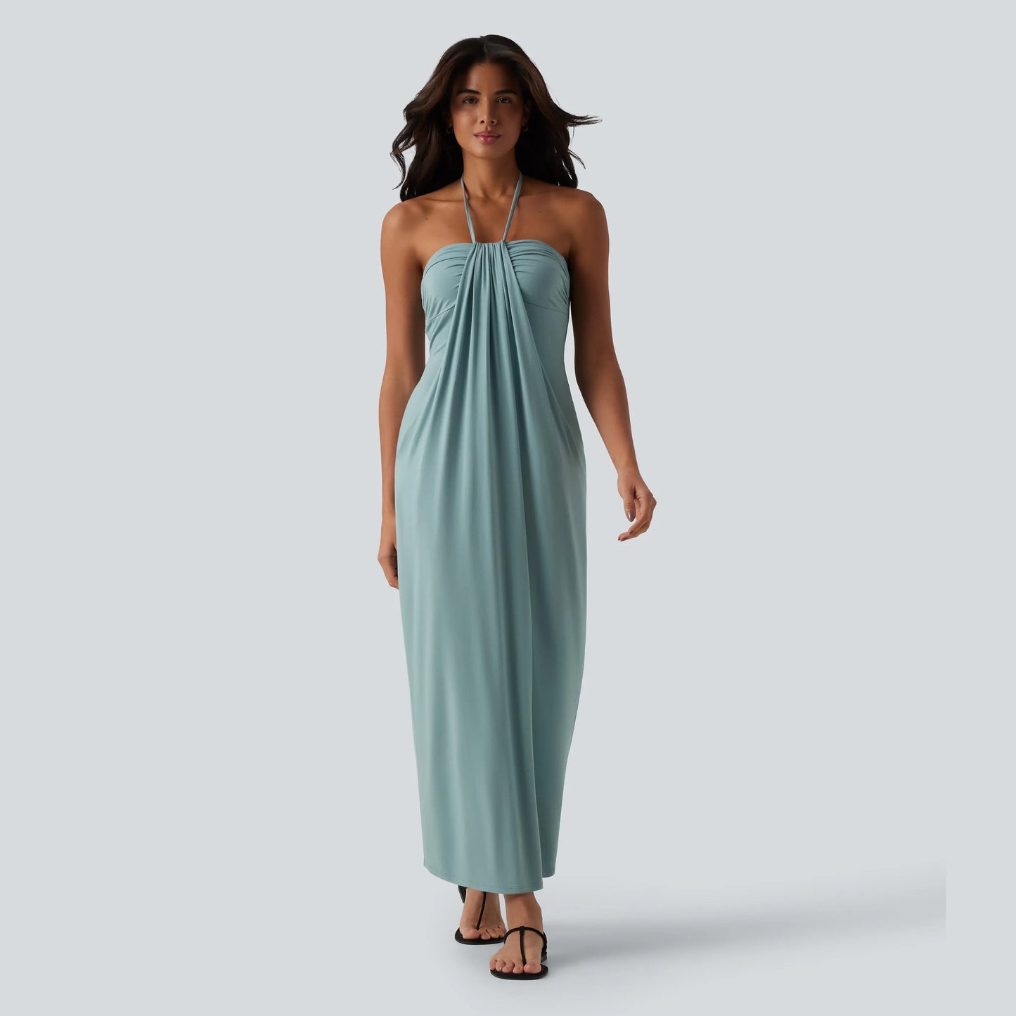 Halara Halter Tie Back Maxi Dress with Pockets - image 2