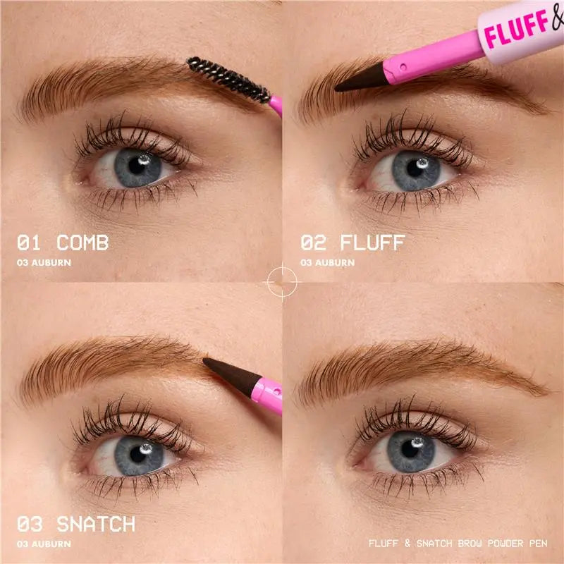 Fluff & Snatch Brow Powder Pen, 24H Wear, Cream To Powder Eyebrow, Transfer-Resistant Formula - image 3