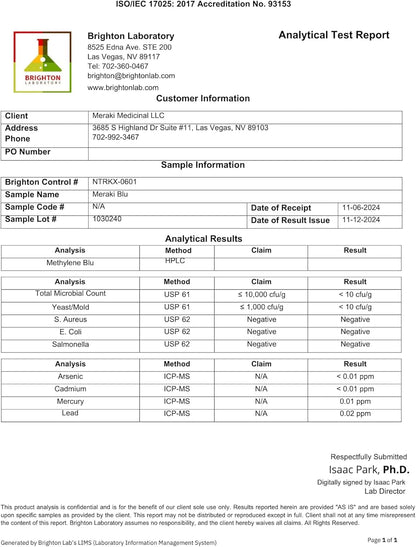 Meraki Blu USP Grade Methylene Blue 150mg-HZ