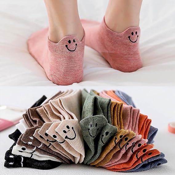 🔥Women Cute Socks 10 Pairs Cotton Kawaii Embroidered Funny Low Cut Socks for Women Girls Ankle Socks