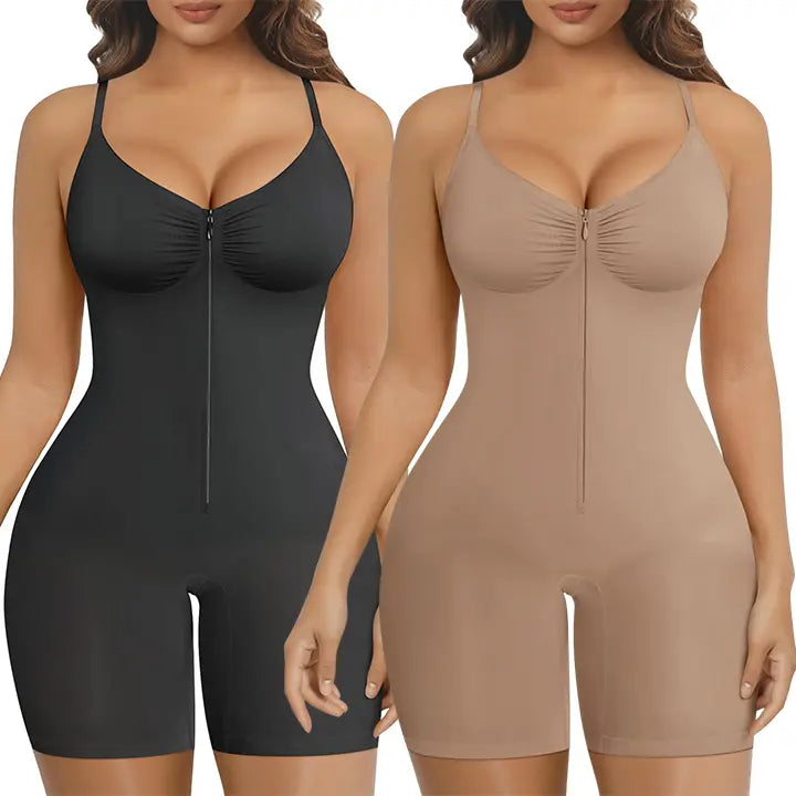 SHAPERX Shapewear for Women Tummy Control Bodysuits Zip-Up Comfort Ultra Stretch Fabric Customizable Fit Breathable Mesh Design Comfortable Fit - image 6