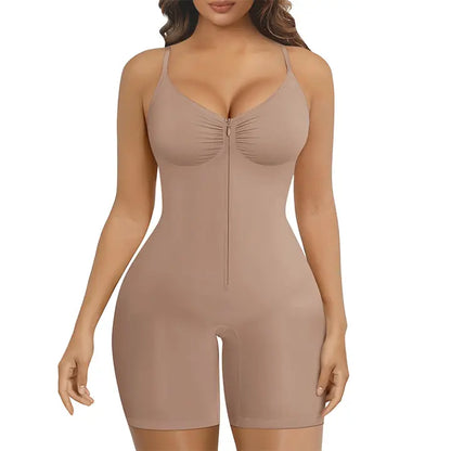SHAPERX Shapewear for Women Tummy Control Bodysuits Zip-Up Comfort Ultra Stretch Fabric Customizable Fit Breathable Mesh Design Comfortable Fit - image 4