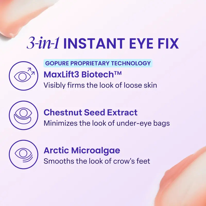 GOPURE Instant Lift Eye Gel – 3-in-1 Under-Eye Depuffing & Smoothing Gel (10 mL)