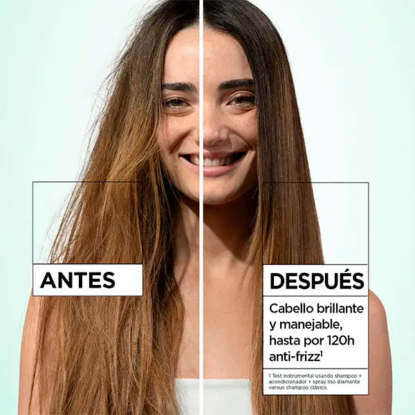 Garnier Fructis Liso Diamante: Spray Termoprotector | 72H Sin Frizz & 100H Brillo Espejo | Con Keratina & Argán (150ml) - image 3