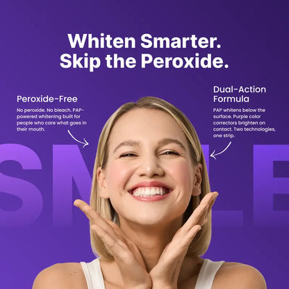 DRDENT Purple Teeth Whitening Strips – Peroxide-Free Whitening for Yellow Stains & Brighter Smile