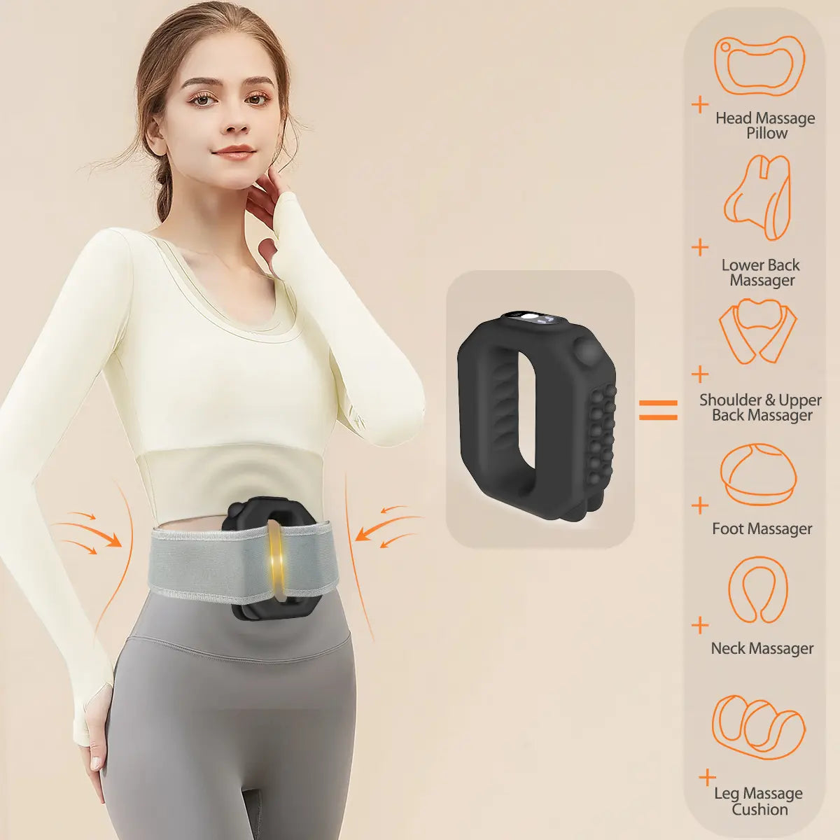 ADDWIN 2026 New Fascia Ring R10 Mini Muscle Recovery Fascia Device upgraded adjustable strap fits Up to 55in waist, Cordless Rechargeable, Designed for Waist & Back Muscle Recovery portable massager parents gift summervibes - image 6