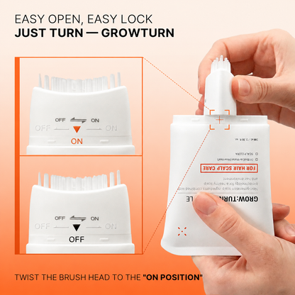 Growturn Hair Growth Ampoule – 38-Bristle Brush-On Scalp Serum for Thicker, Stronger-Looking Hair