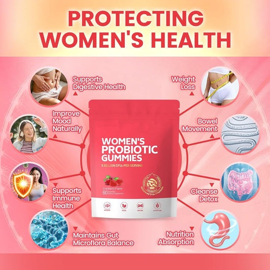 Cranberry Probiotic Gummies | Targeting Body Odor, Women's Health, and Body Balance | Vegan (60 Gummies per Pack)