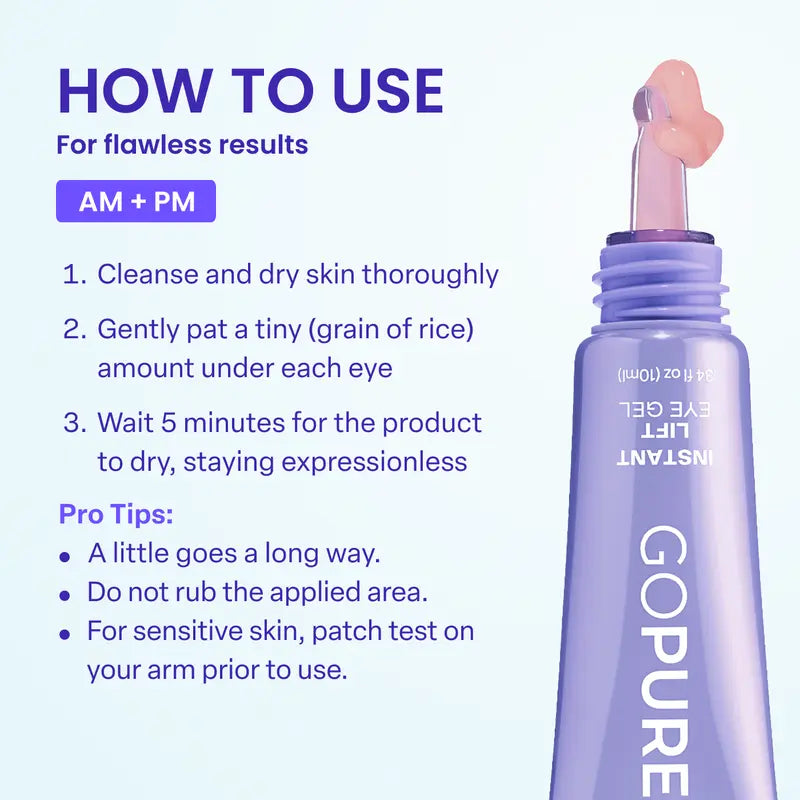 GOPURE Instant Lift Eye Gel – 3-in-1 Under-Eye Depuffing & Smoothing Gel (10 mL)