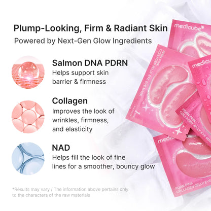 [NEW] [medicube] PDRN Pink Collagen Jelly Eye Mask | Hydrogel Eye Patches with PDRN, Collagen, NAD | Refreshing for Puffy, Tired Eyes | Firming for Look of Wrinkles, Fine Lines | Korean Skincare (6/28/50 Pairs) - image 6