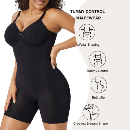 SHAPERX Shapewear for Women Tummy Control Bodysuits Zip-Up Comfort Ultra Stretch Fabric Customizable Fit Breathable Mesh Design Comfortable Fit - image 11