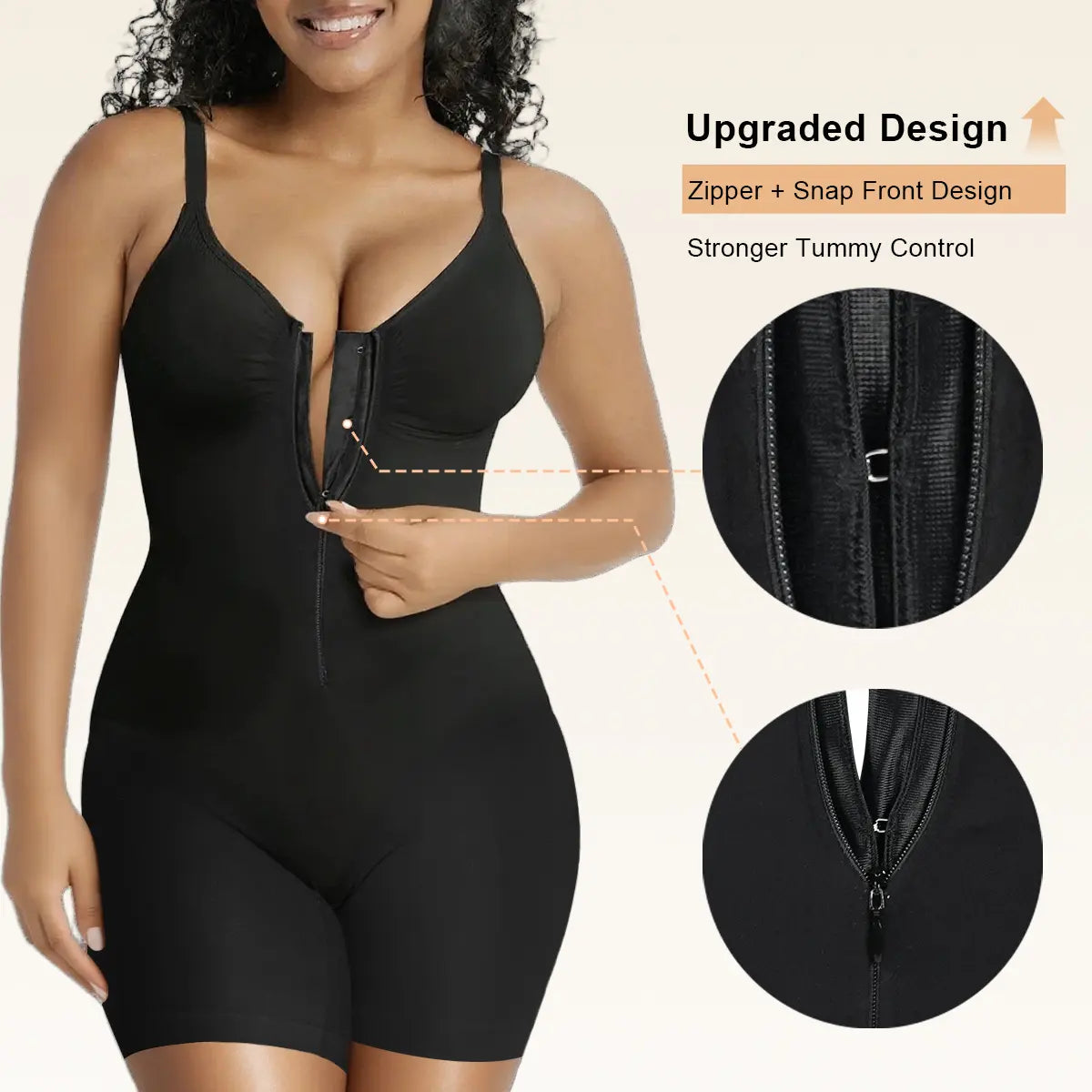 SHAPERX Shapewear for Women Tummy Control Bodysuits Zip-Up Comfort Ultra Stretch Fabric Customizable Fit Breathable Mesh Design Comfortable Fit - image 13