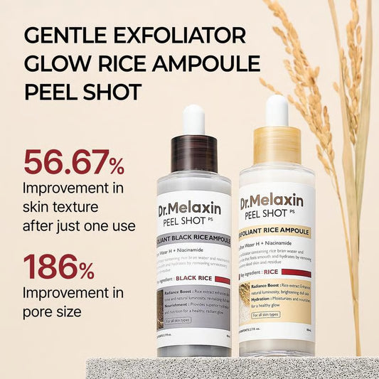 Peel Shot Glow Rice Ampoule Duo - Serums for Brightening, Exfoliating, and Moisturizing-LYH