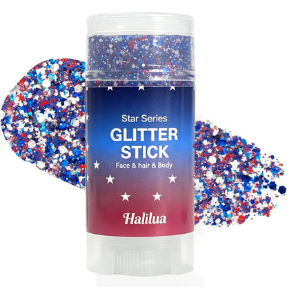4th of July Glitter Stick | Red, White & Blue Body & Hair Sparkle for Independence Day Party, Festival & Fun Holiday Look - image 14