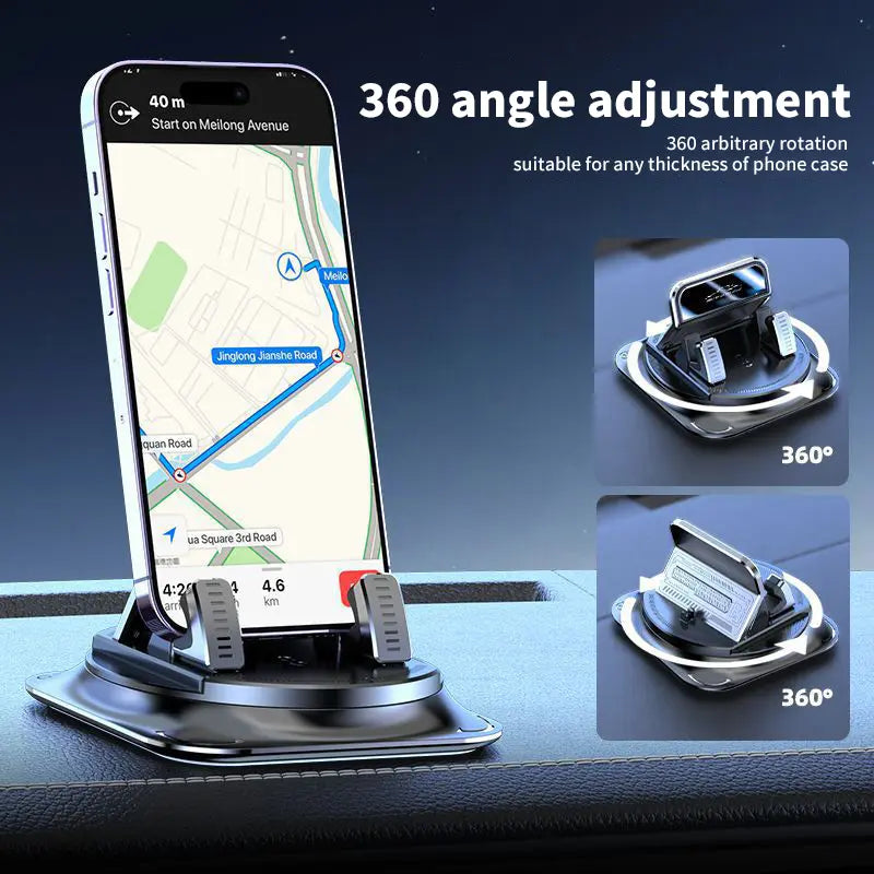 Car phone holder 360 degree rotation, suitablefor car navigation in-car dashboard, horizontaland vertica screen adjustment angle,suctioncup fixed non-slip mobile phone holdersuitable for iPhone and Android - image 3