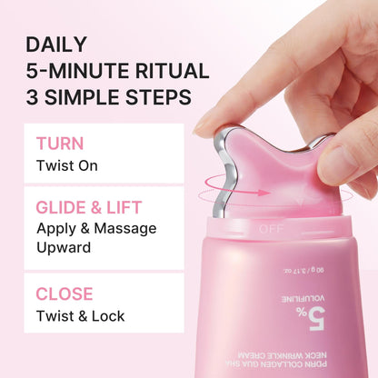PDRN Collagen Gua Sha Neck Cream – 5% Volufiline Firming Massage Cream