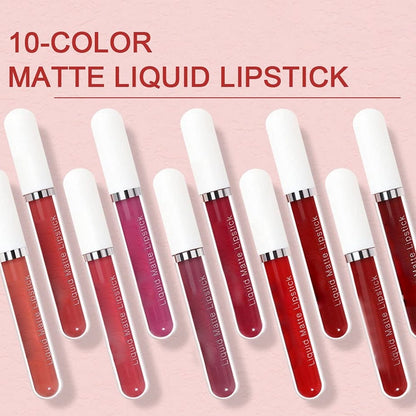 💄BUY 2 GET 1 FREE! ✨💝10Pcs Matte Waterproof  Long Lasting Lip Gloss
